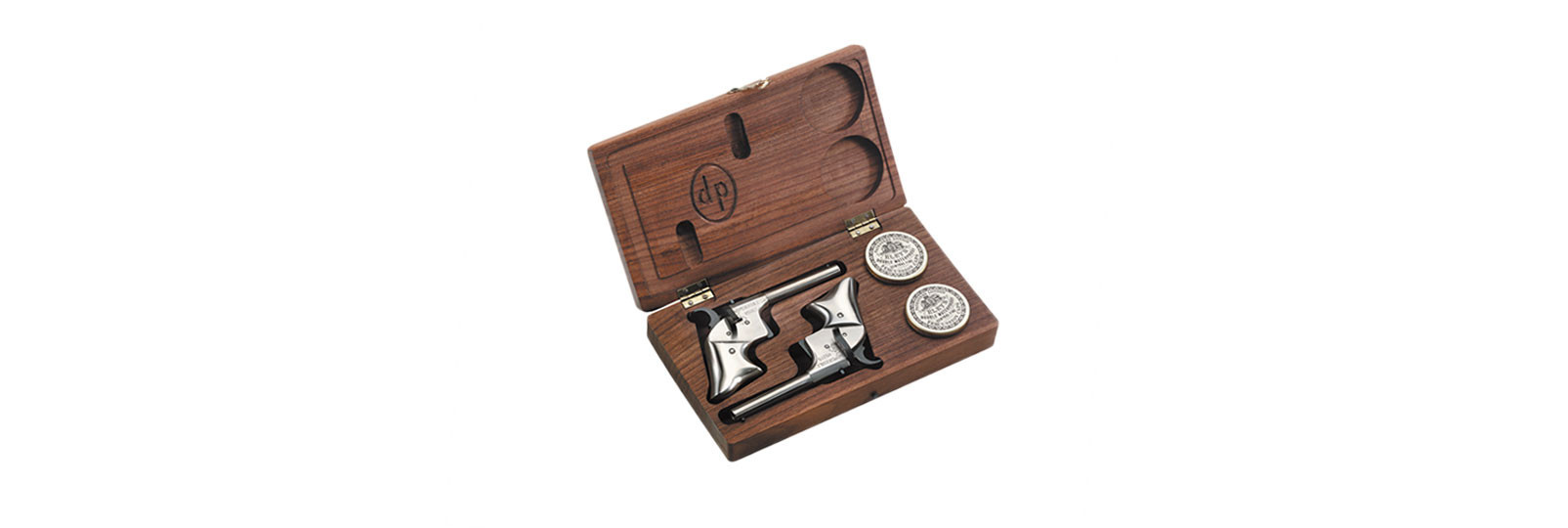 Set 2 Derringer Rider Blanc en coffret bois